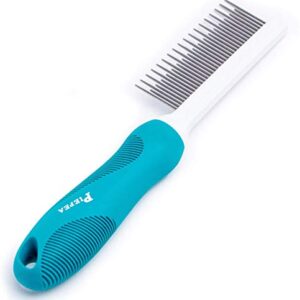 Pet Comb, Long and Short Teeth Comb for Dogs & Cats, Pet Hair Comb for Home Grooming Kit, Removes Knots, Mats and Tangles