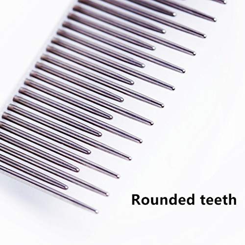 Pet Comb, Long and Short Teeth Comb for Dogs & Cats, Pet Hair Comb for Home Grooming Kit, Removes Knots, Mats and Tangles