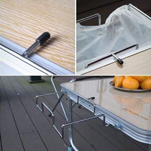 Trash Bag Holder, Outdoor Trash Can Bracket Dustbin Cage Garbage Plastic Bag Holder Table Rack for Camping Picnics Parties Scrapbooking, 13.6 X 10.2 X 1.8 in