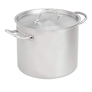 amazoncommercial 12 qt. stainless steel aluminum-clad stock pot with cover