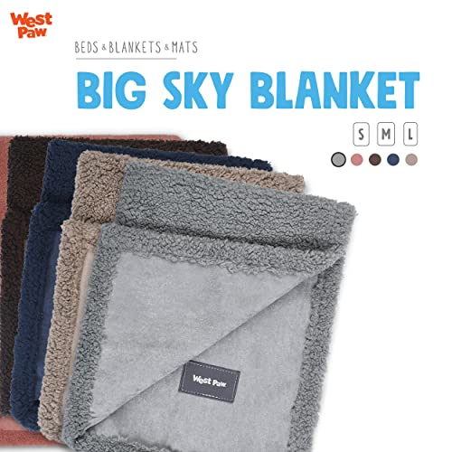 WEST PAW Big Sky Dog Blanket and Throw – Pet Blankets for Furniture, Couches, Chairs – Silky Soft Fleece Dog Blankets, Machine Washable Faux Suede Material – Boulder Grey Color – Small
