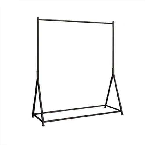 Free Standing Clothes Rail,Iron Simple Hanging Carboot Display Rail,Shelf Clothing Store Durable, Wear/Black / 150×150×40cm