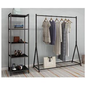 Free Standing Clothes Rail,Iron Simple Hanging Carboot Display Rail,Shelf Clothing Store Durable, Wear/Black / 150×150×40cm