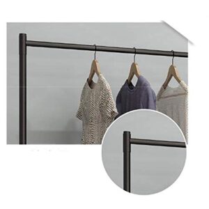 Free Standing Clothes Rail,Iron Simple Hanging Carboot Display Rail,Shelf Clothing Store Durable, Wear/Black / 150×150×40cm