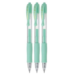 pilot g2 retractable pastel gel ink rollerball pens, fine point 0.7mm, green, 3 count