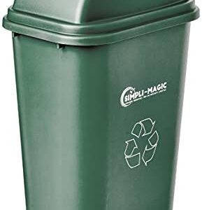 Simpli-Magic 79231 Swing-Top Lid Recycle Bin, Basic, Green