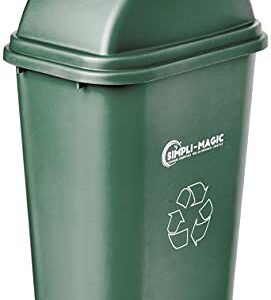 Simpli-Magic 79231 Swing-Top Lid Recycle Bin, Basic, Green