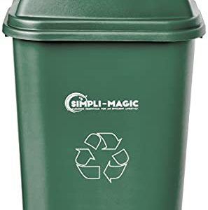 Simpli-Magic 79231 Swing-Top Lid Recycle Bin, Basic, Green