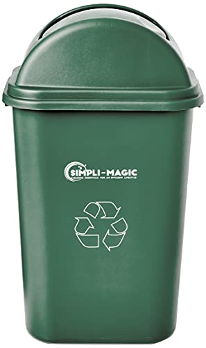 Simpli-Magic 79231 Swing-Top Lid Recycle Bin, Basic, Green