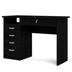 Tvilum Desk with 5 Drawers, Black Woodgrain