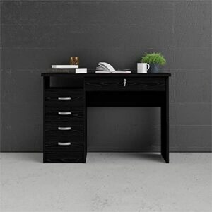 Tvilum Desk with 5 Drawers, Black Woodgrain