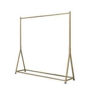 iron floorstanding clothes rail,fashion simple garment hanging display,mall clothing store/golden / 120×160×40cm
