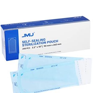 JMU Self Sealing Sterilization Pouches 3.5" x 10" (3.5x9) Autoclave Sterilizer Bags, 200/Box