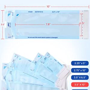 JMU Self Sealing Sterilization Pouches 3.5" x 10" (3.5x9) Autoclave Sterilizer Bags, 200/Box