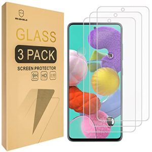 [3-pack]-mr.shield designed for samsung galaxy a51 / galaxy a53 5g / galaxy a52/a52 5g [tempered glass] [japan glass with 9h hardness] screen protector with lifetime replacement