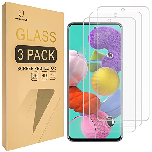 [3-Pack]-Mr.Shield Designed For Samsung Galaxy A51 / Galaxy A53 5G / Galaxy A52/A52 5G [Tempered Glass] [Japan Glass with 9H Hardness] Screen Protector with Lifetime Replacement