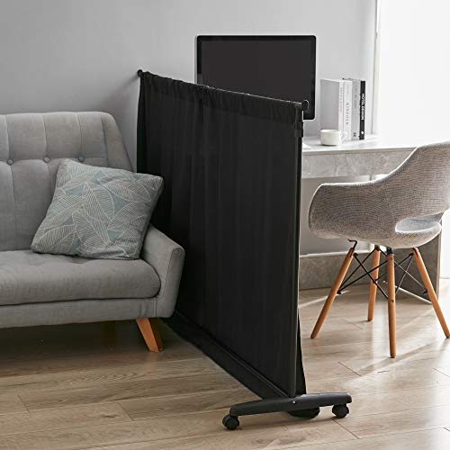 Don't Look at Me - Privacy Room Divider - Basics Extendable - Black Frame with Black Fabric