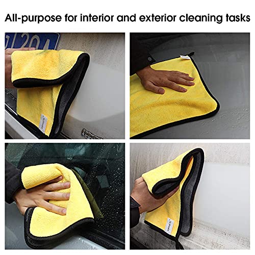 SURPRISE PIE Ultimate Microfiber Cleaning Cloth - Car Drying Towel 16x12 Inches - Scratch-Free, Lint-Free, and Super Absorbent for Drying, Detailing, Polishing, and Buffing - Machine Washable