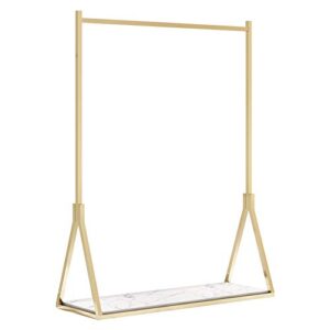 iron simple clothing tidy rail,display shelf clothes rail,women's clothing store the mall, wear-resistant/golden / 100×160×40cm