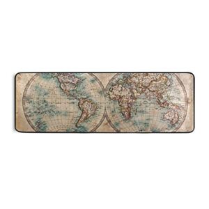 bolaz doormat area rug mat a genuine old stained world map runner carpet for bedroom front door kitchen indoors home decoration 72 x 24inch