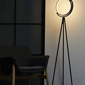 Syrinx Eclipse LED Floor Lamp, Modern Tripod LED Floor Lamp LED Ring Light for Living Rooms, Bedroom, Dorm Room, Office