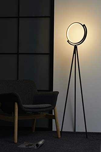 Syrinx Eclipse LED Floor Lamp, Modern Tripod LED Floor Lamp LED Ring Light for Living Rooms, Bedroom, Dorm Room, Office