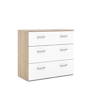 Tvilum Space 3 Drawer Chest, Oak Structure, White