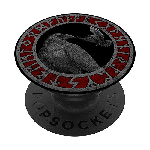 Viking Norse Mythology Vegvisir Runes Odin's Huginn & Muninn PopSockets Swappable PopGrip