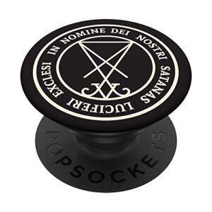 Black base white Sigil of Lucifer Satanic Symbol PopSockets PopGrip: Swappable Grip for Phones & Tablets