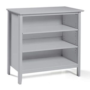 alaterre furniture simplicity under window bookcase, dove gray