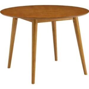 crosley furniture landon mid-century modern round wood dining table, acorn