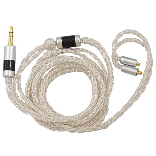 BNKENX 16 Core Upgrade Silver Plated Replacement Cable MMCX Detachable Earphone Cable Replacement Earphone Wire for Shure SE215 SE315 SE425 SE535 SE846 etc.(Upgrade Earphone Cable3.5mm Audio Jack