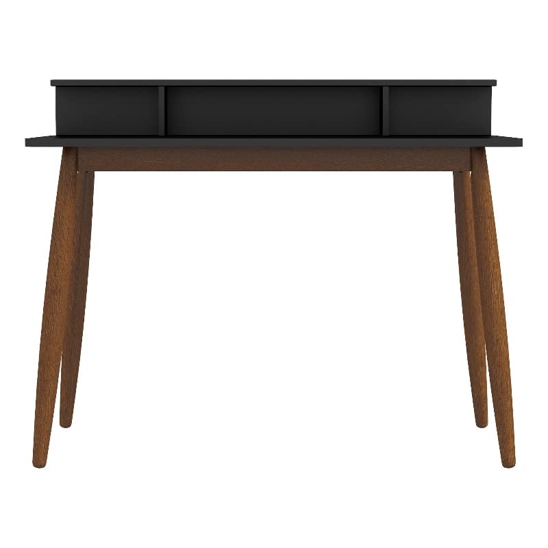 ASHCROFT Phoenix Mid-Century Modern Rectangular Solid Wood Desk in Black