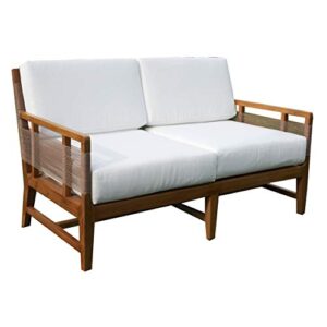 Alveare Home Amalfi Teak 57 Sofa Love Seats, Natural