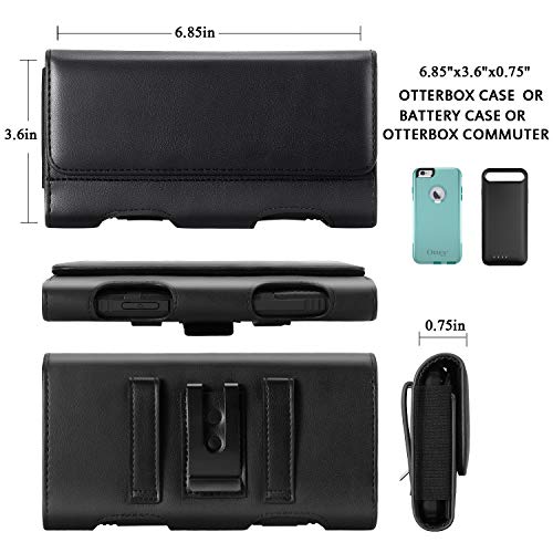 Mopaclle Phone Holster for Galaxy A73 5G/A71 A72/ A42/ A32/A23/ A42/ A14 / A12 A03/A04s/ A53/ LG Stylo 6/ K62/ Moto G22, Leather Cell Phone Belt Clip Pouch with ID Cards Holder (Fits w/Otterbox Case)