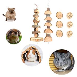 S-Mechanic Bunny Chew Toys Natural Apple Wood Small Animal Chew Toys for Rabbits Chinchilla Hamsters Guinea Pigs Gerbils (Pack 1)