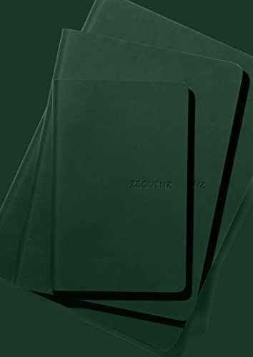 Zequenz Classic 360 The Color Series, Size: Large, Color: Emerald, Paper: Dot, Soft cover Notebook, Soft Bound Journal, 5.83"W x 8.19" H x .47", 100 sheets/200 pages, Dot Matrix Pattern Premium Paper