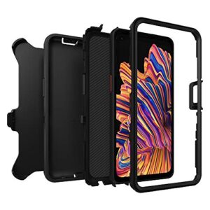 OtterBox Galaxy XCover Pro Defender Series Case - BLACK, rugged & durable, with port protection, includes holster clip kickstand