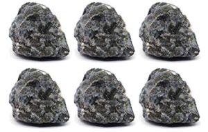 6pk raw gabbro, igneous rock specimens - approx. 1" - geologist selected & hand processed - great for science classrooms - class pack - eisco labs