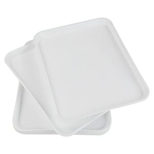 ponpong white large plastic fast food serving tray, rectangle, 6 packs