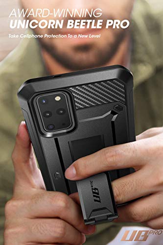 SUPCASE UB Pro Series Designed for Samsung Galaxy S20 Plus 5G Case, Built-in Screen Protector with Full-Body Rugged Holster & Kickstand for Galaxy S20 Plus (2020 Release) (Black)