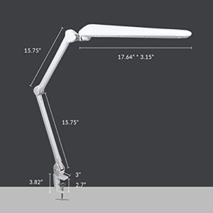 Neatfi Elite HD XL Task Lamp with Clamp, 90PCS SMD LED, 6000–7000K, Super Bright Desk Lamp, Eye-Caring, Non-Polar Dimming (17 Inches, White)