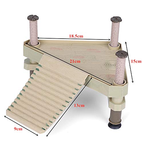 Turtle Platform,7x6x3.5inTurtle Float Platform Basking Platform Decorative Reptile Frog Pier Floating Basking Platform Ramp Ladder Tank with Ramp Ladder for Aquariums Tank