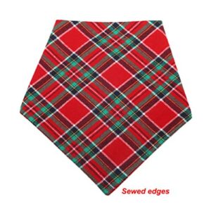 1/2 Pack Christmas Pet Dog Bandanas Triangle Bibs Scarf,Double-Cotton Plaid Printing Kerchief Set for Small Medium Size Dogs (2 Pack Single-Cotton Size S, Style 1)