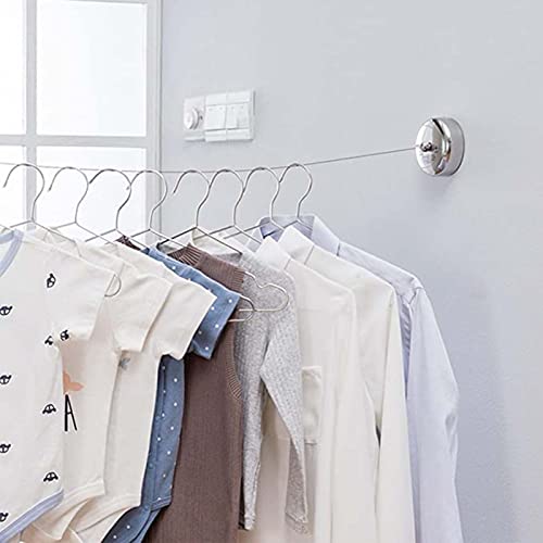LiXiongBao Retractable Clothesline,304 Stainless Steel Clothing Line Dryer with Adjustable Rope String for Hanging Drying Shower Room Bathroom Laundry Hotel Balcony