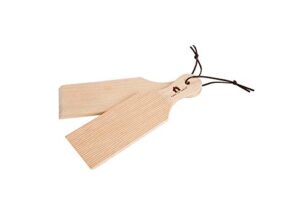 farm to table natural wood butter paddles, set of 2, beechwood