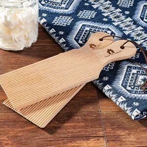 Farm to Table Natural Wood Butter Paddles, Set of 2, Beechwood