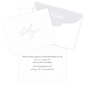 Funeral Sympathy Thank You Cards - 18 Cards and Tuck Flap Envelopes Included For Expressing Gratitude and Appreciation to Friends, Family, Loved Ones