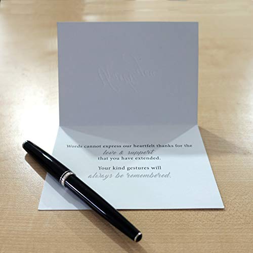 Funeral Sympathy Thank You Cards - 18 Cards and Tuck Flap Envelopes Included For Expressing Gratitude and Appreciation to Friends, Family, Loved Ones