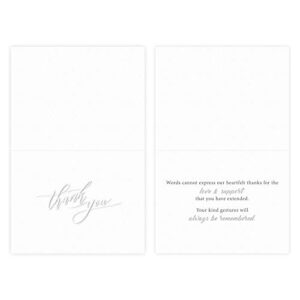 Funeral Sympathy Thank You Cards - 18 Cards and Tuck Flap Envelopes Included For Expressing Gratitude and Appreciation to Friends, Family, Loved Ones